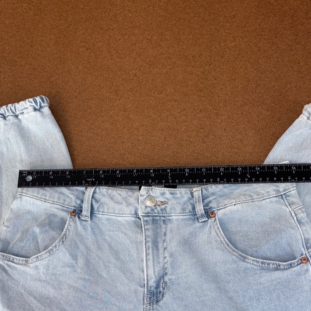 High Waisted Cropped Barrel jeans Light Blue Women's 90’ baggy boho - Picture 5 of 11